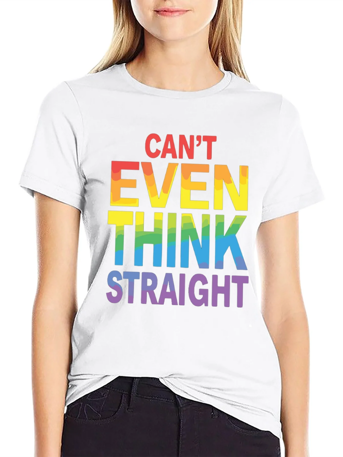 Cant Even Think Straight LGBT Pride T-Shirt product image 5