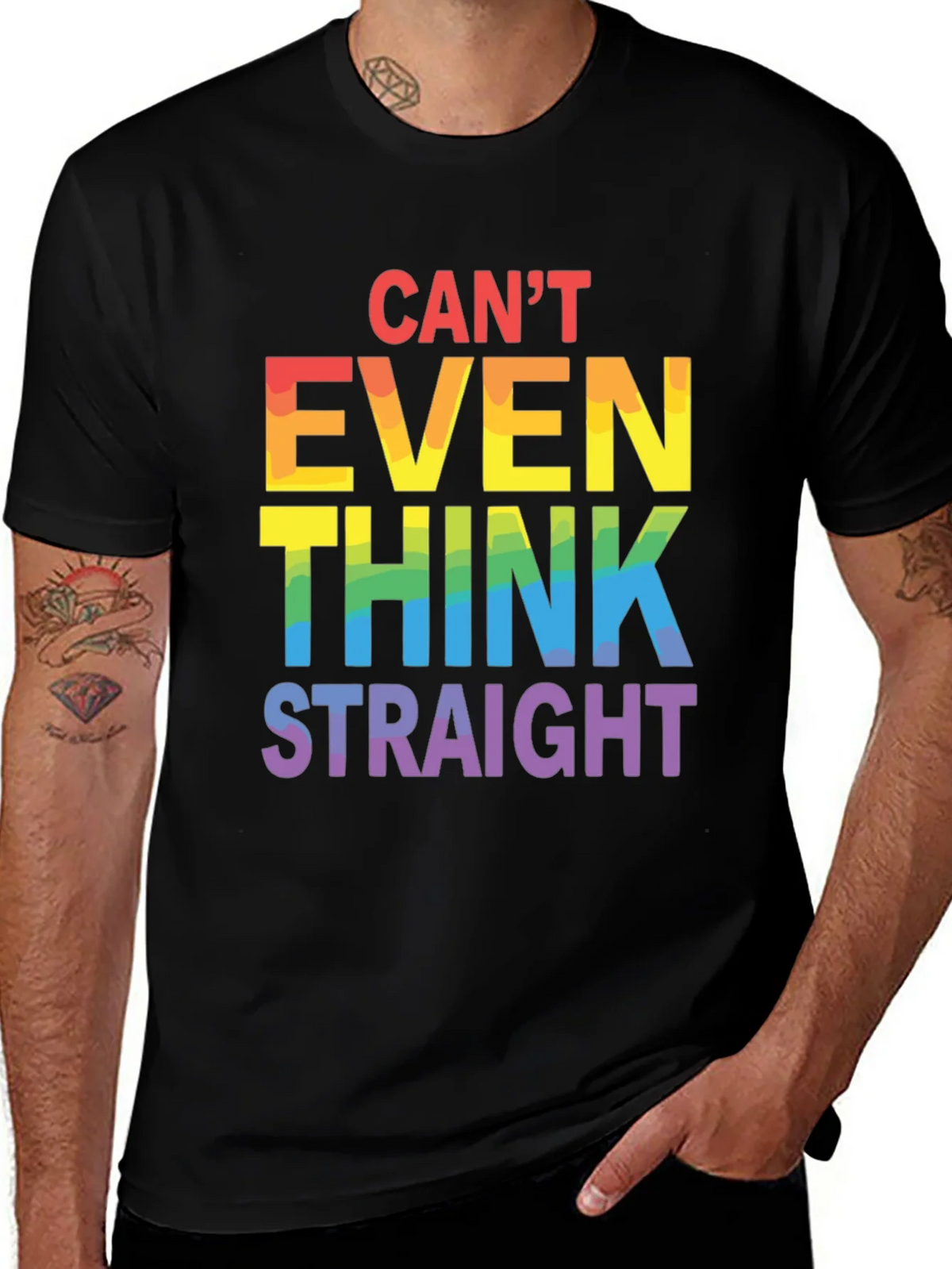 Cant Even Think Straight LGBT Pride T-Shirt product image 1