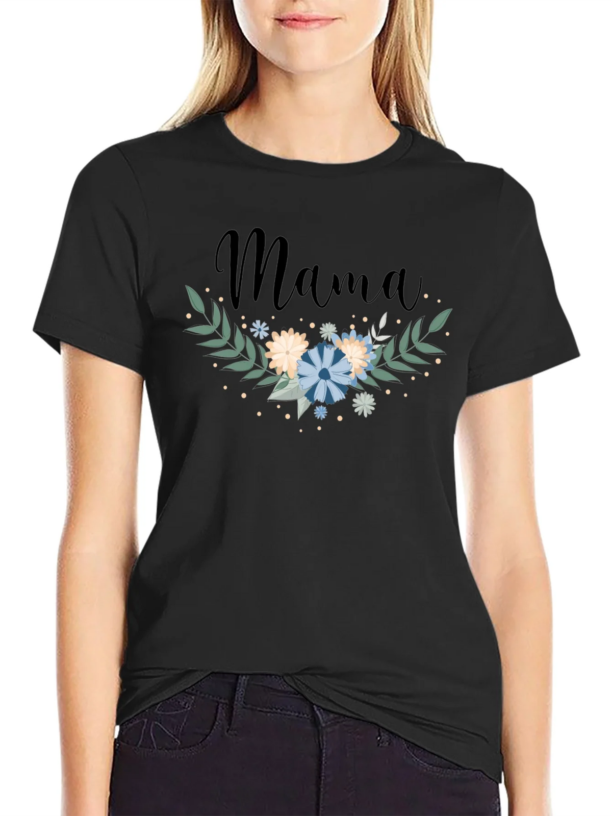 Mama Floral Graphic Tee - Trendy Mom Shirt product image 2