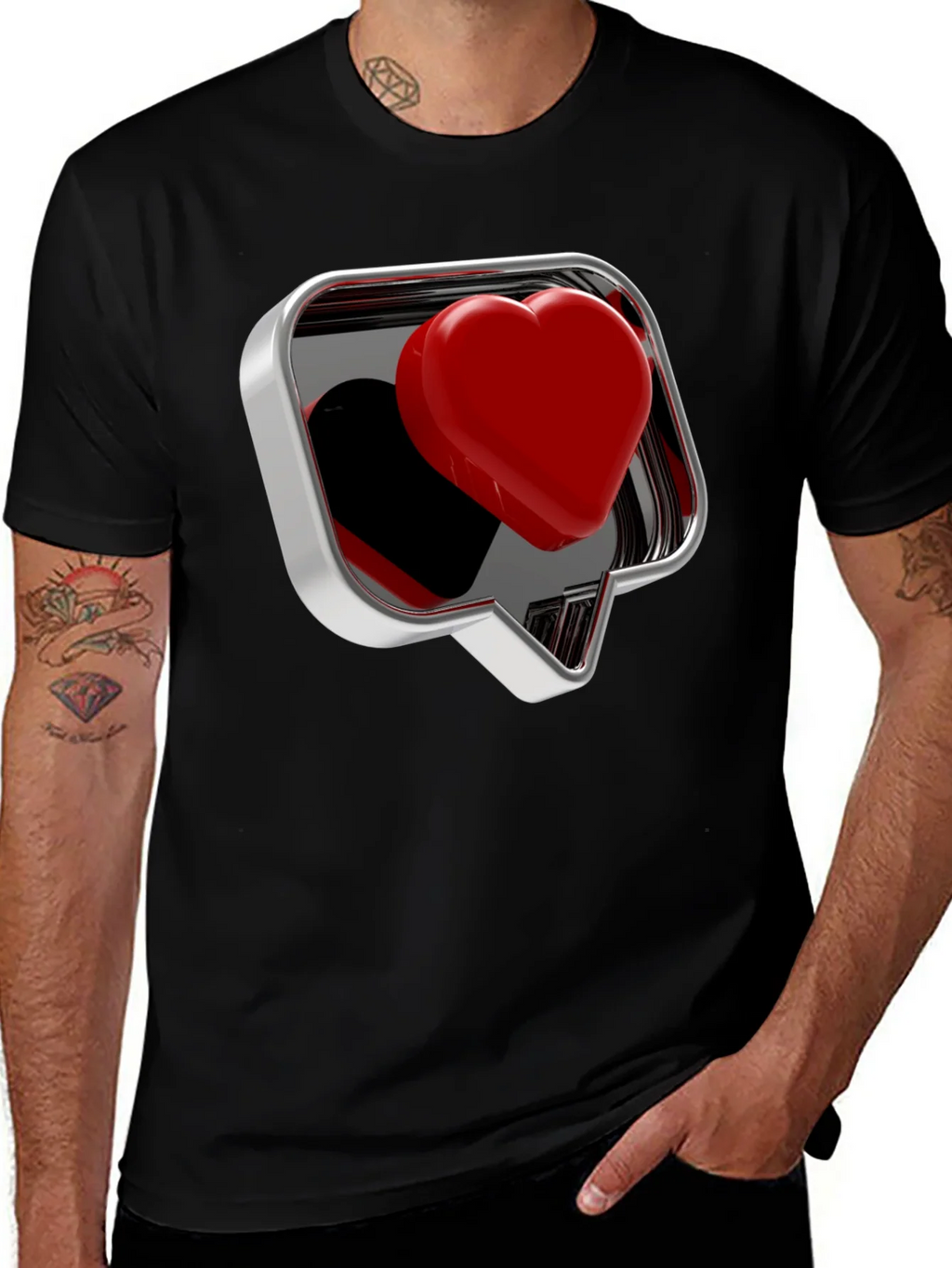 Heart Like Graphic Tee - Stylish Black T-Shirt for Men product image 1
