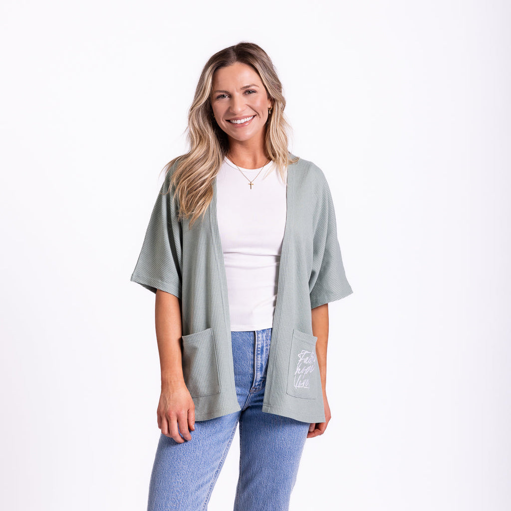 Faith Hope Love Waffle Knit Kimono product image 3