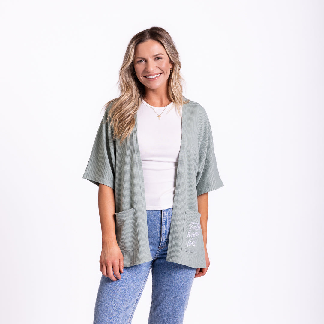 Faith Hope Love Waffle Knit Kimono product image 3