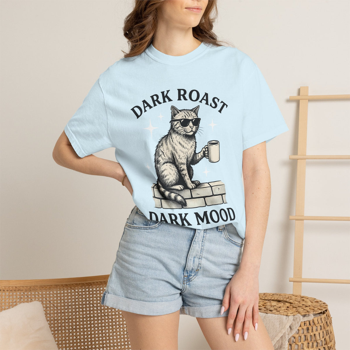 Cat Coffee Cup Shirt Coffee Feline Unisex Gift Retro Tee Mug T-Shirt Coffee Fan