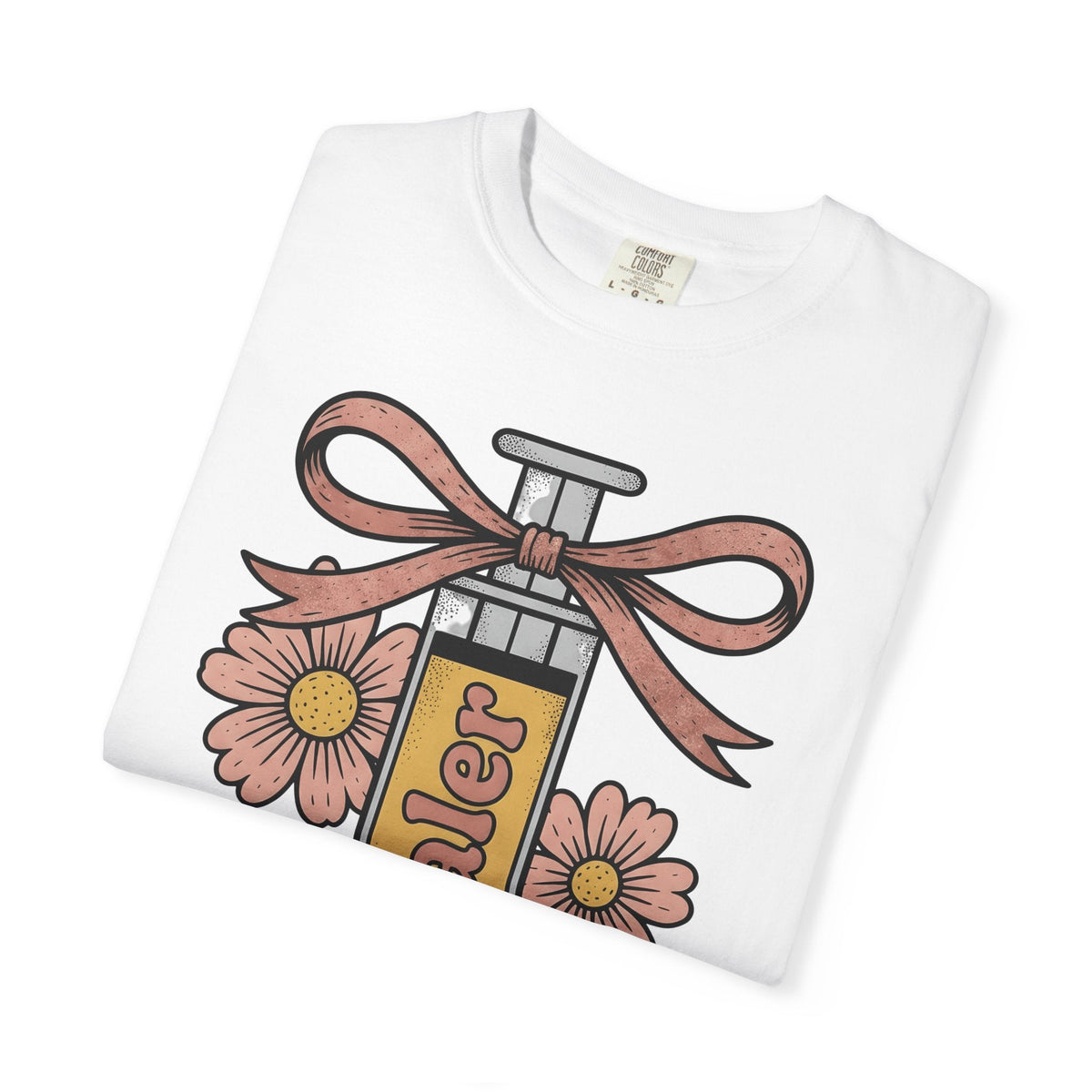 Injection Flowers Sketch T-Shirt – Nurse Floral Medical product image 5