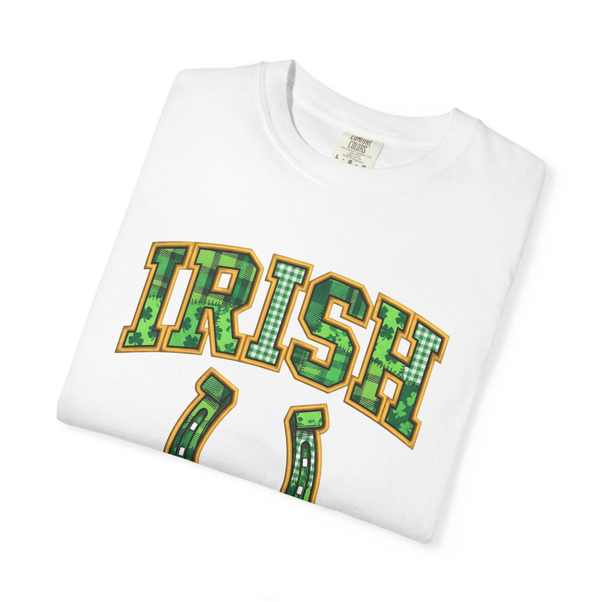 Horseshoe Shirt St Patrick's Day Charm Unisex Gift Applique Tee Horse Shoe