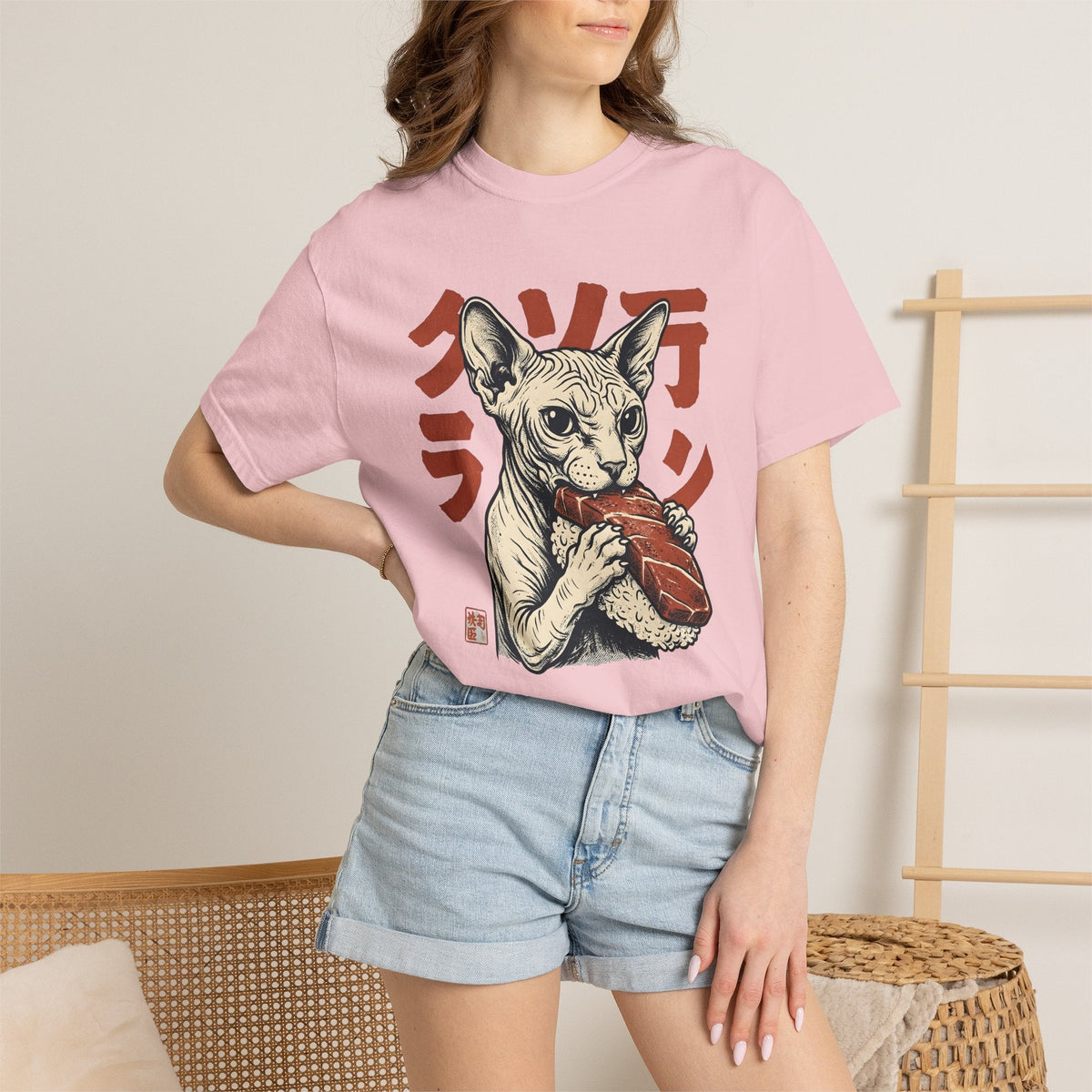 Sphynx Cat Sushi Shirt Food Gift Women Tattoo Art Tee product image 12