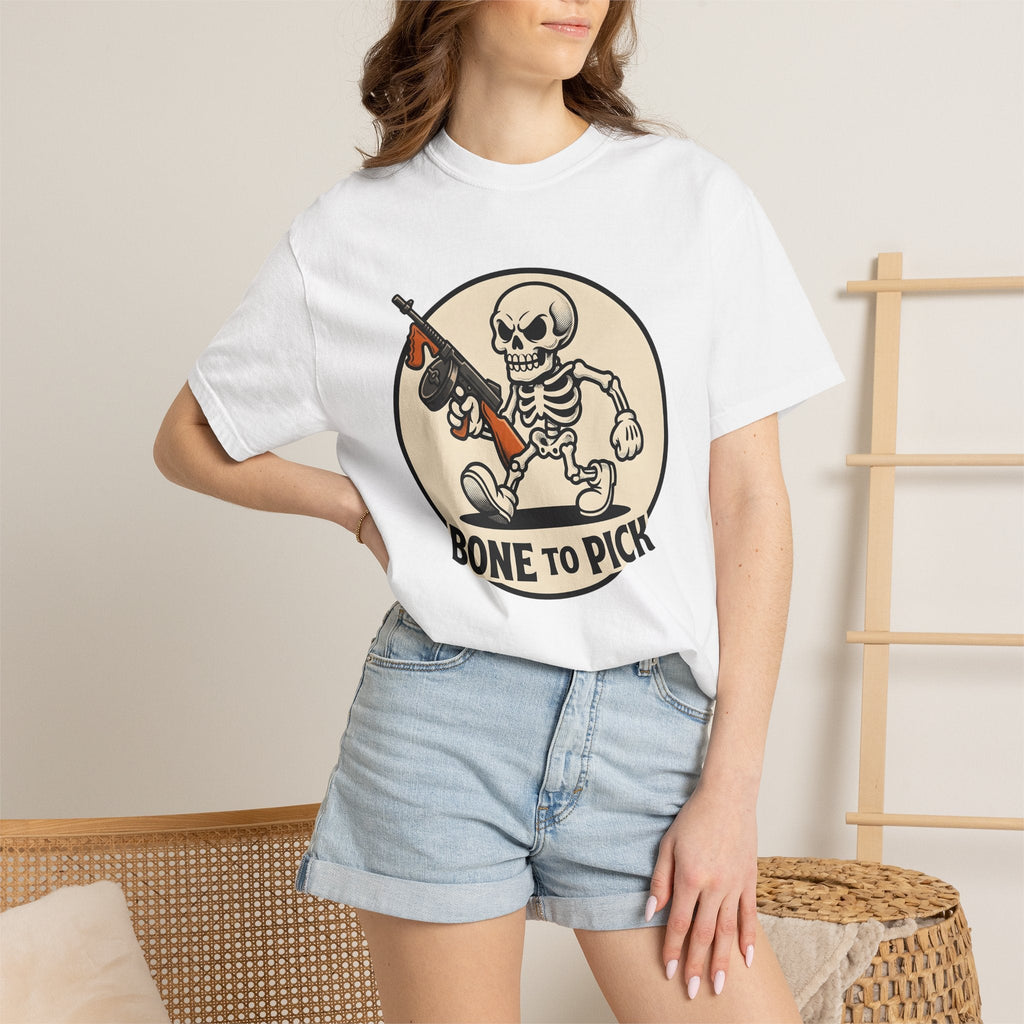 Skull Mobster Comic T-Shirt – Halloween Gangster Bones product image 7