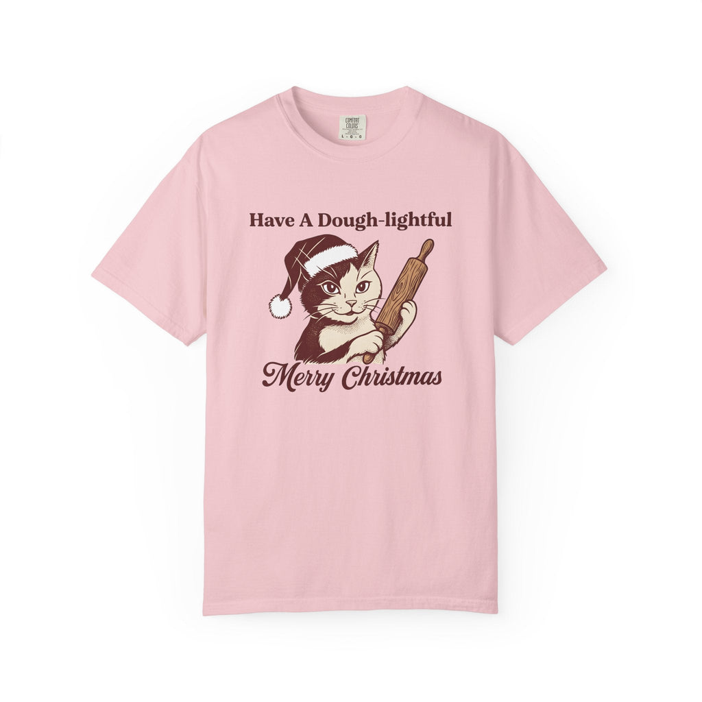 Kitty Santa Hat Shirt Cat Holiday Gift for Women Retro Tee Cat Lady T-Shirt Cat