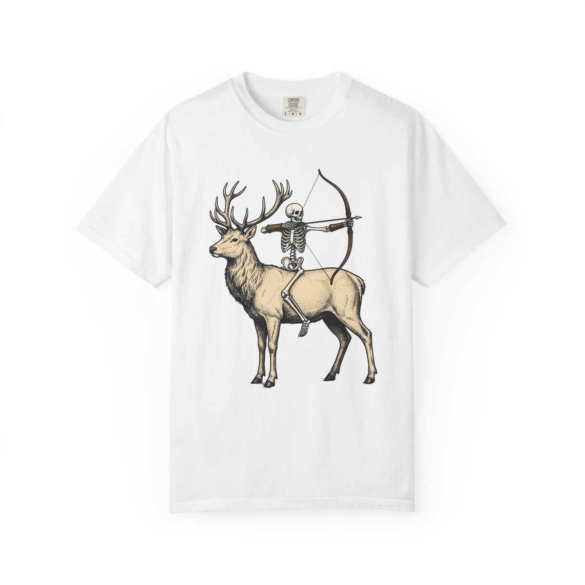 Skull Stag Antlers Retro T-Shirt – Gothic Autumn Fall product image 1
