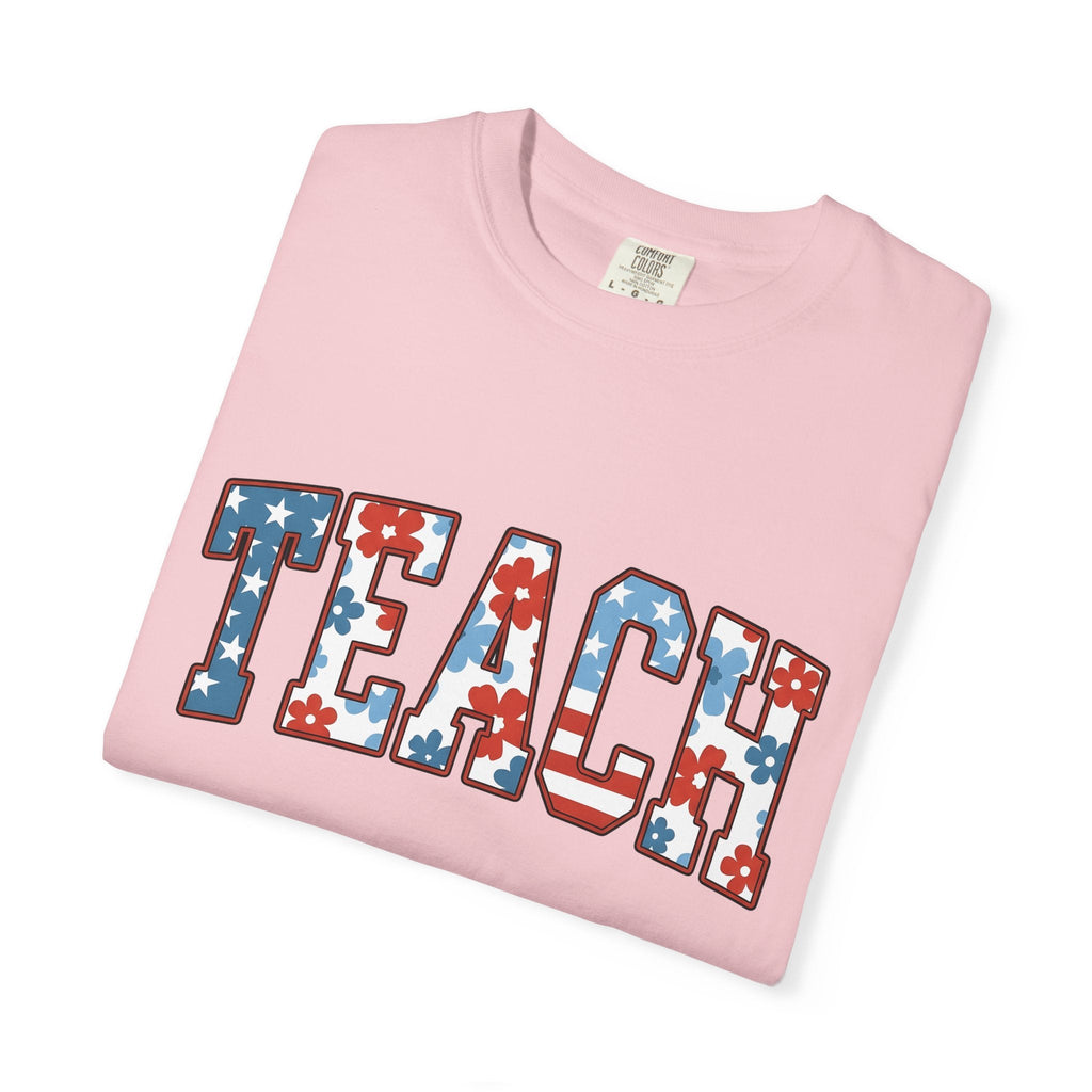 Patriotic Floral Text Shirt America Teacher Unisex Gift product image 11