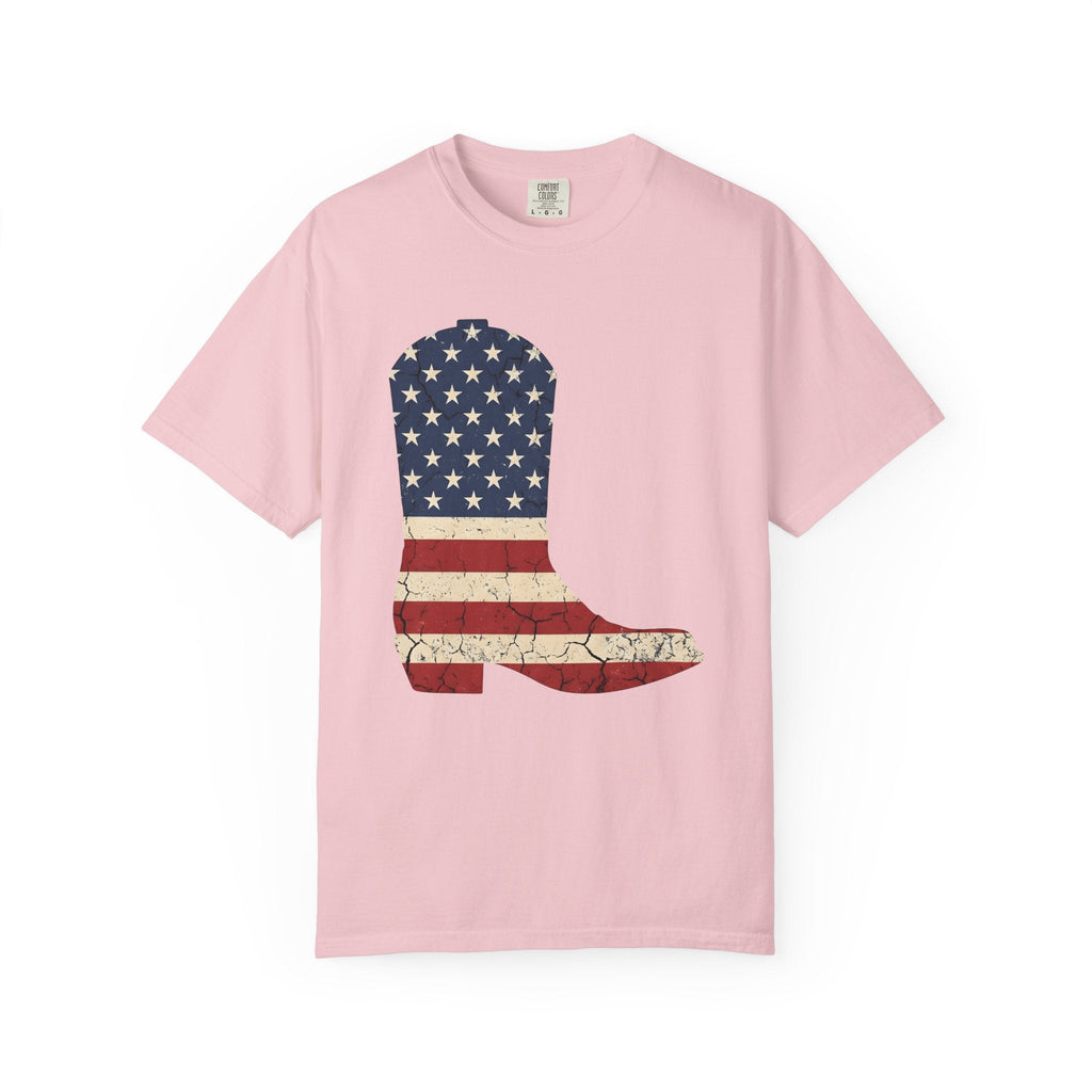 Leather Boot Shirt America Frontier Unisex Gift Faded Tee product image 3