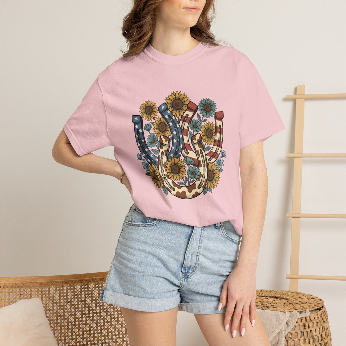 Horseshoe Sunflower Shirt America Frontier Unisex Gift Folk product image 12