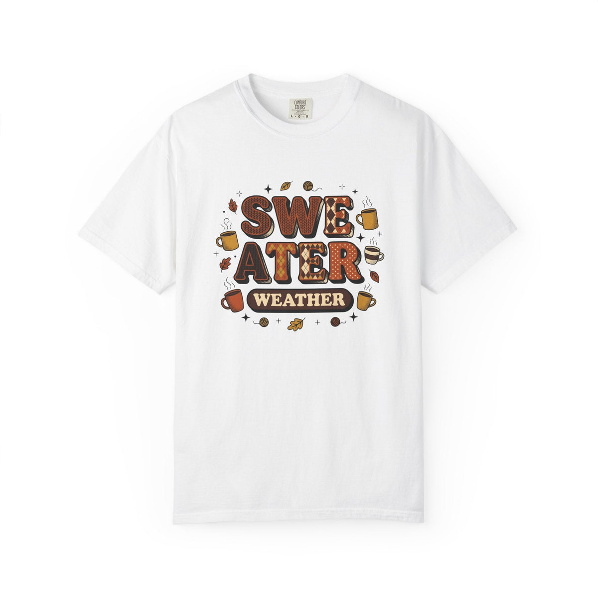 Cozy Mug Maple Leaves Old School T-Shirt – Fall Latte Lover Design, Unisex Graphic Tee