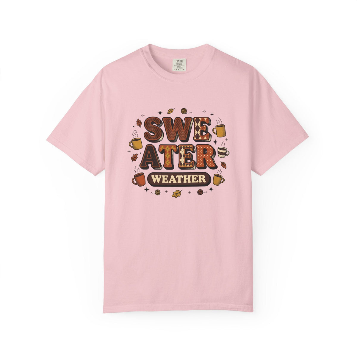 Cozy Mug Maple Leaves Old School T-Shirt – Fall Latte Lover Design, Unisex Graphic Tee