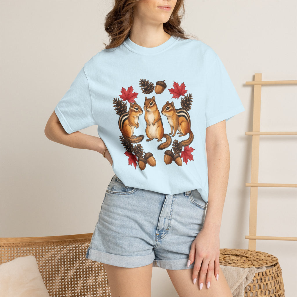 Chipmunk Trio Shirt Animals Nature Unisex Gift Cartoon Tee product image 9
