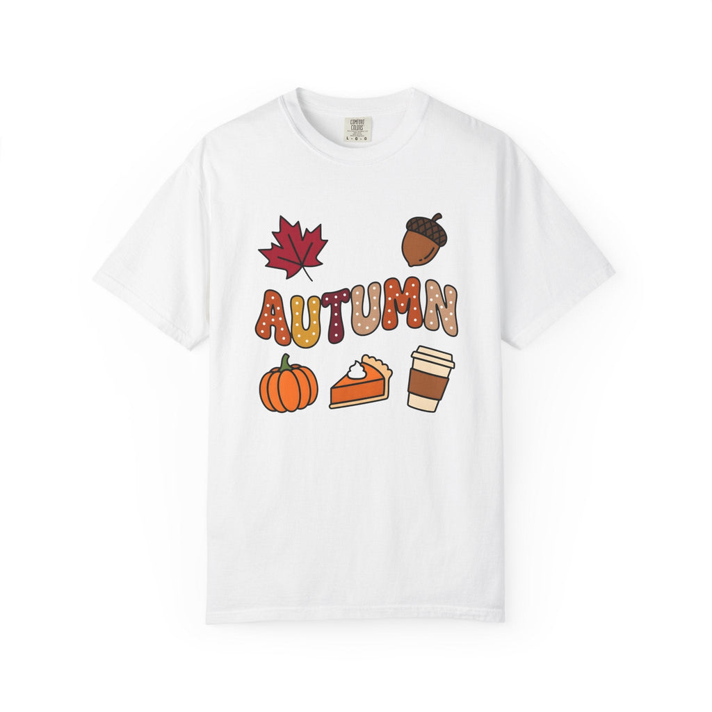 Fall Icons Line Art T-Shirt – Autumn Harvest Symbols product image 1