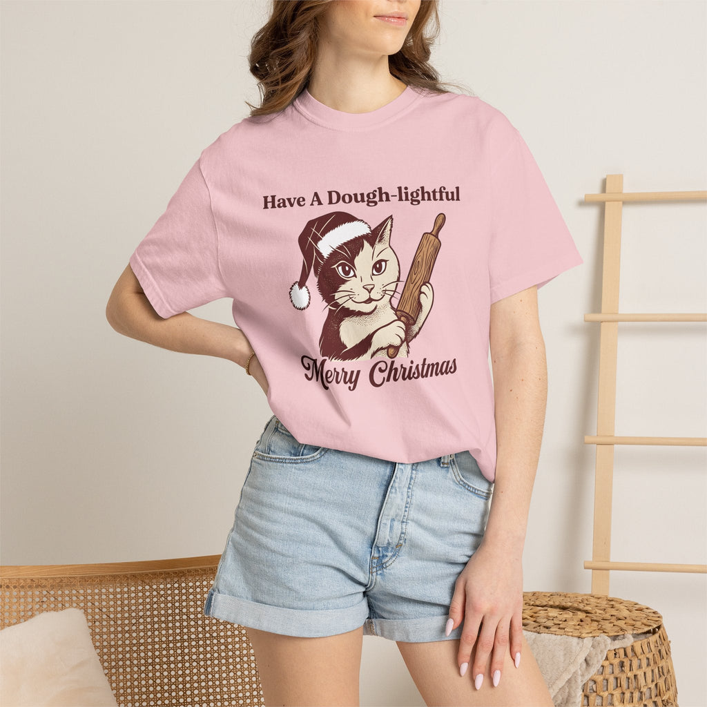 Kitty Santa Hat Shirt Cat Holiday Gift for Women Retro Tee Cat Lady T-Shirt Cat