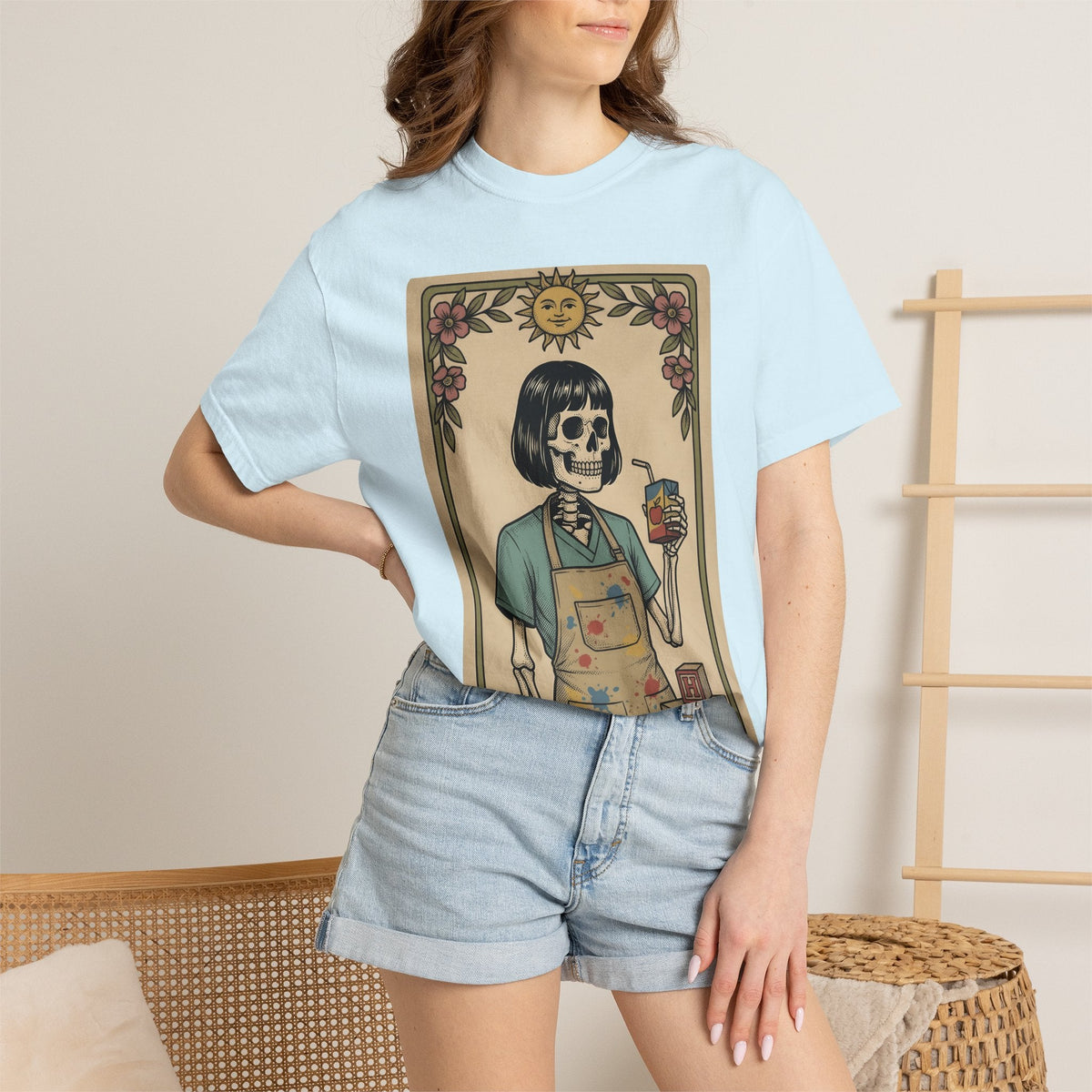 Skeleton Professor Tarot Card T-Shirt – Funny Halloween product image 10