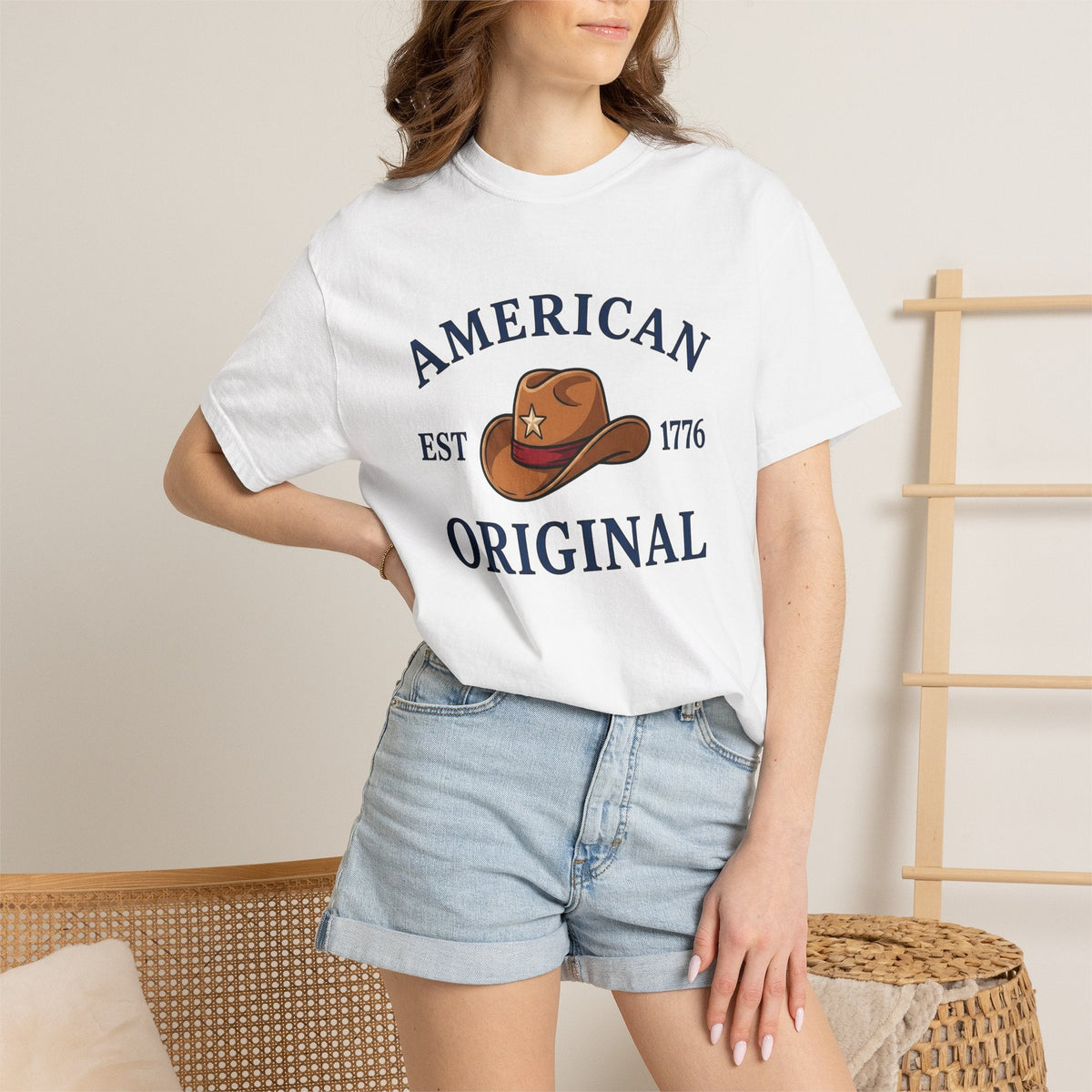 Cowboy Hat Shirt America Western Unisex Gift Vintage Tee Stetson T-Shirt Patriot