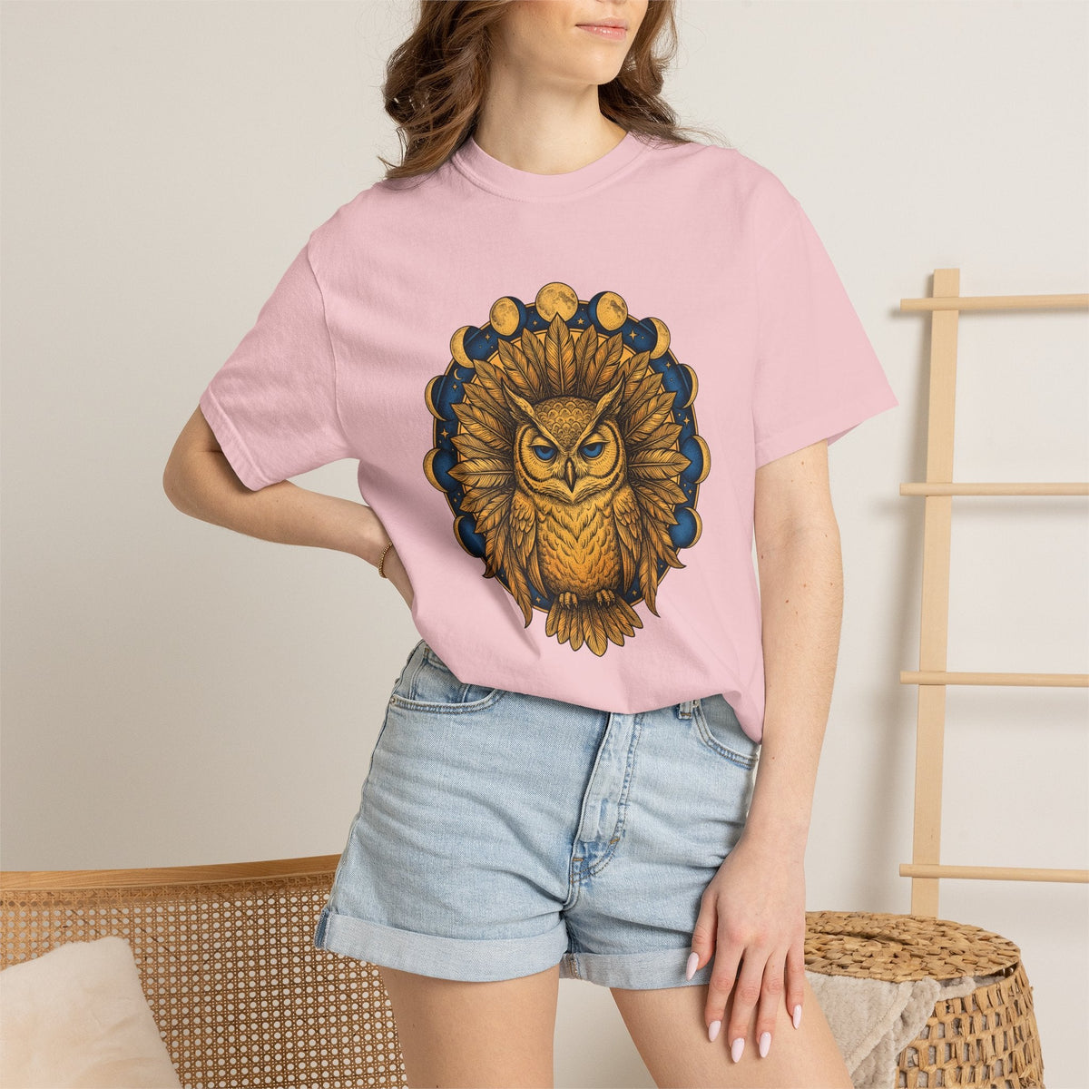 Owl Mandala Shirt Boho Chic Celestial Unisex Gift Tee product image 12