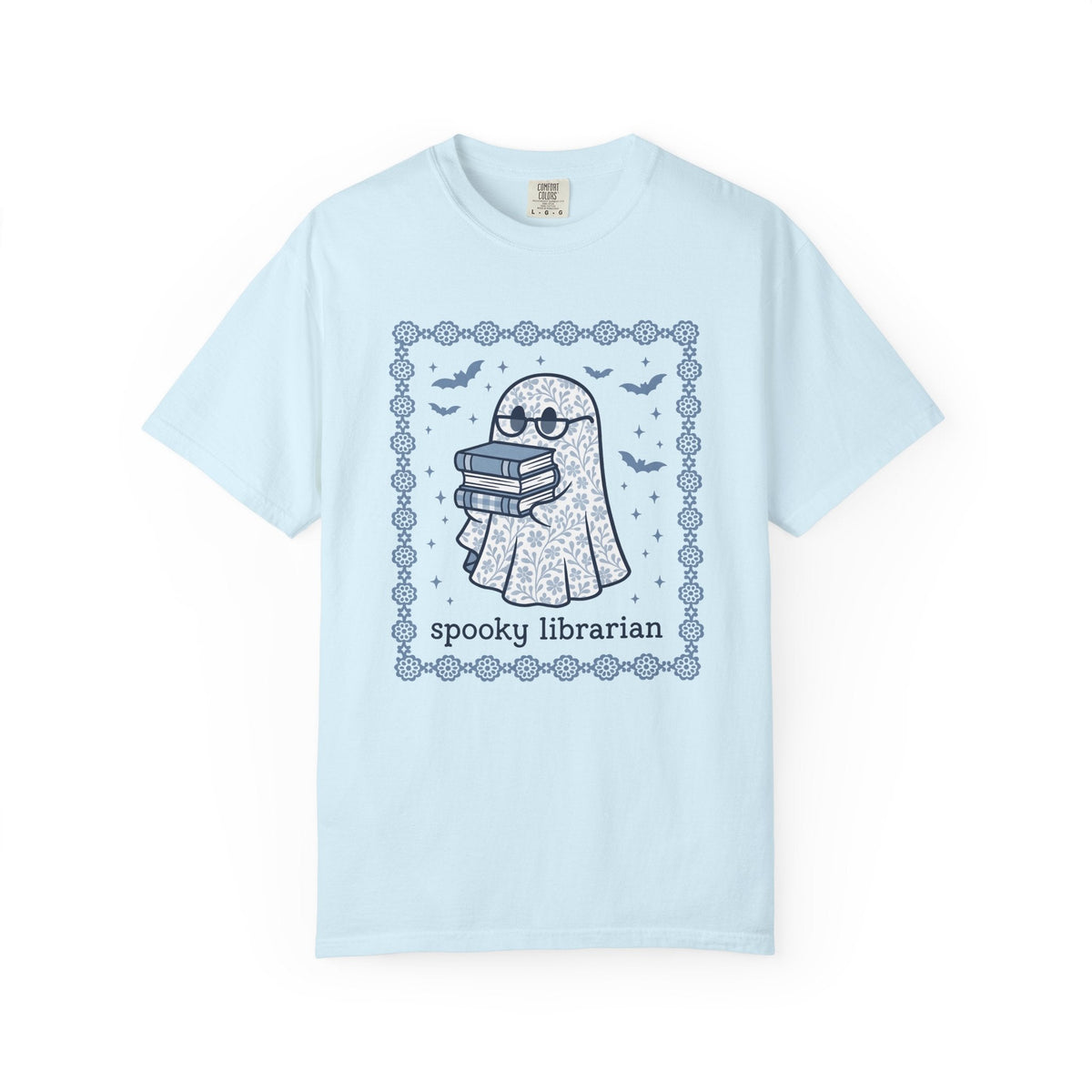Ghost Books Shirt Librarian Halloween Unisex Gift Floral product image 2