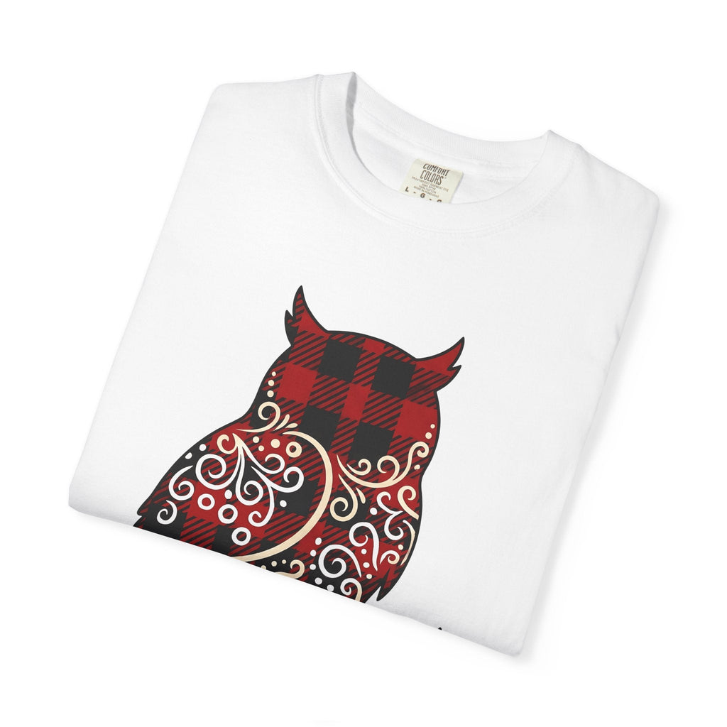 Owl Gingham Shirt Animals Nature Unisex Gift Primitive Tee product image 5