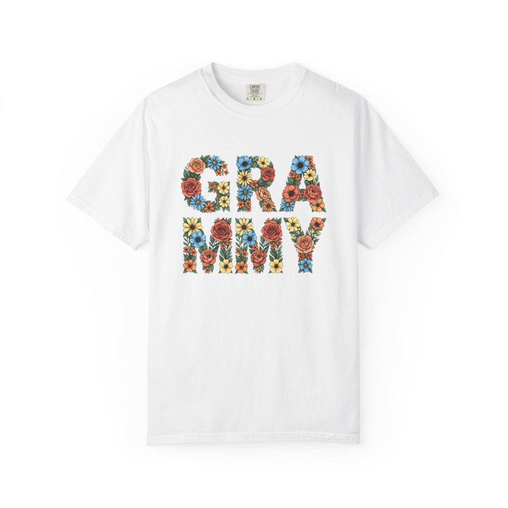 Flower Initials Shirt Grandma Wrap Gift for Women Line Art product image 1