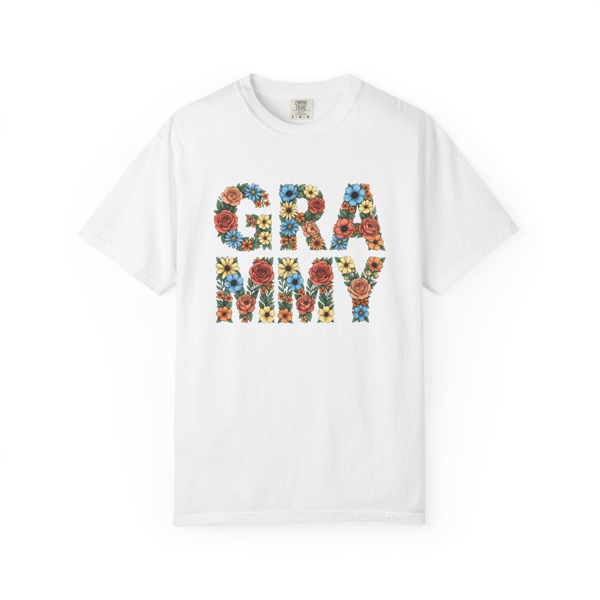 Flower Initials Shirt Grandma Wrap Gift for Women Line Art product image 1