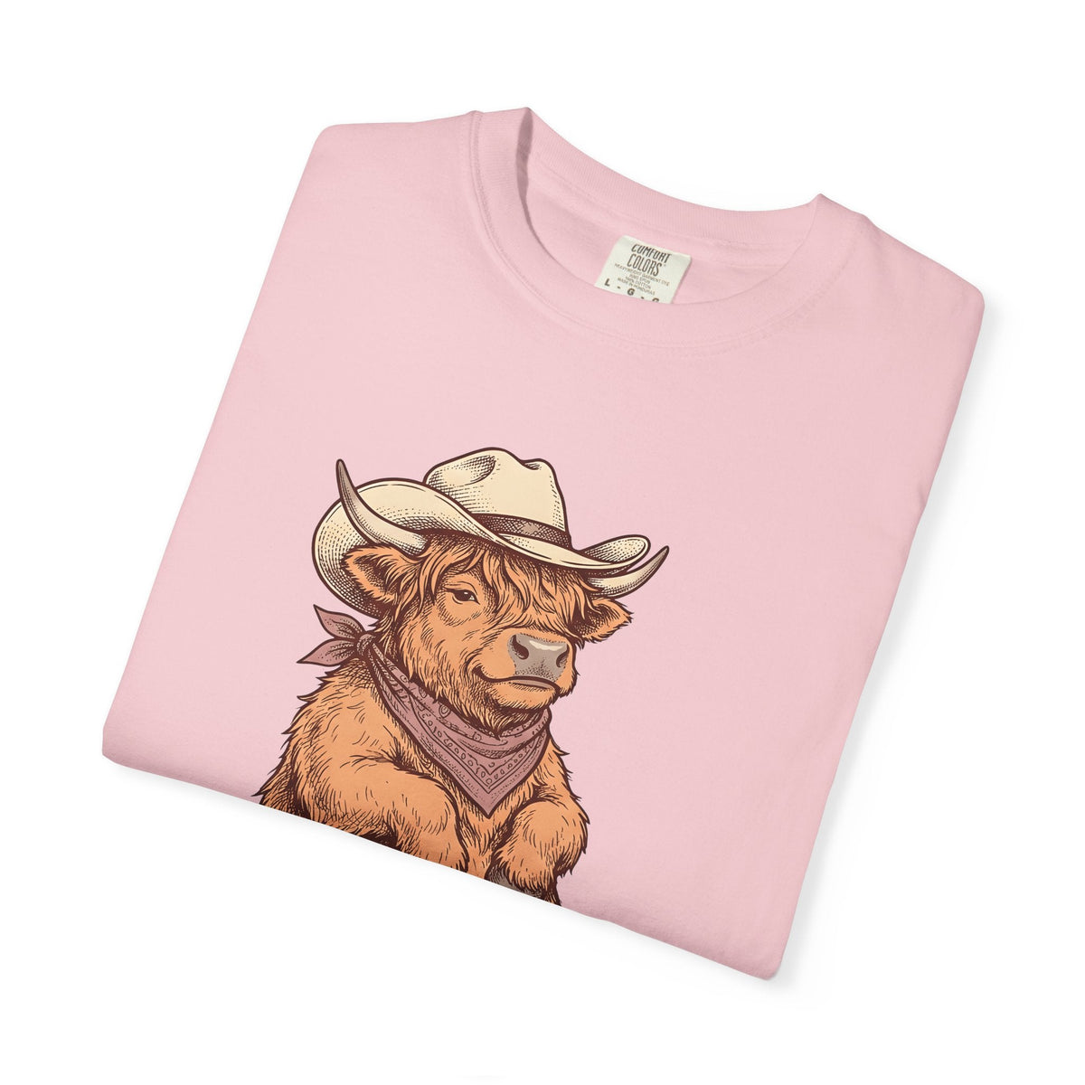 Highland Cow Shirt Cowgirl Western Gift Women Hand Drawn Tee Heifer T-Shirt Cowgirl Fan Illustrated Graphic Tshirt Vintage Cowboy Hat Tshirt