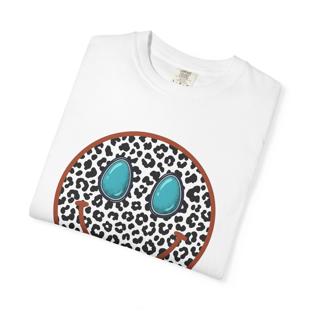 Leopard Print Smiley Face Shirt Animal Boho Unisex Gift product image 5