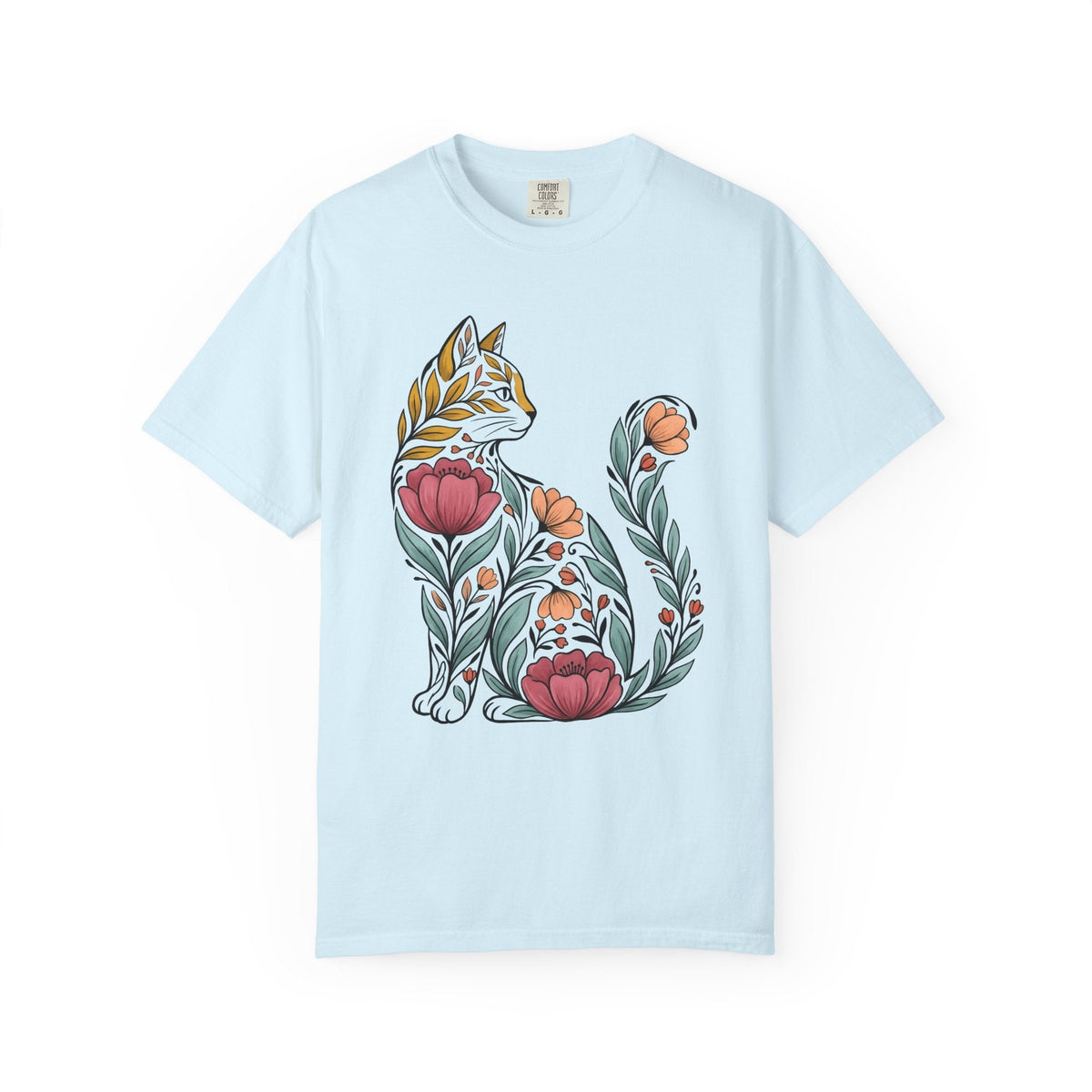 Garden Cat Vintage T-Shirt – Valentine's Day Floral Kitty product image 2