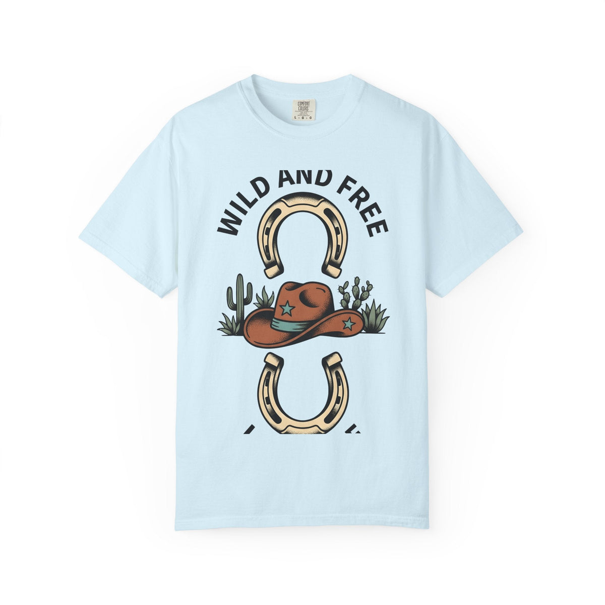 Cowboy Hat Shirt Cowgirl Ranch Gift Women Old West Tee Stetson T-Shirt Cowboy Fan Western Tshirt Farm Graphic Hand Drawn Horseshoe Tshirt