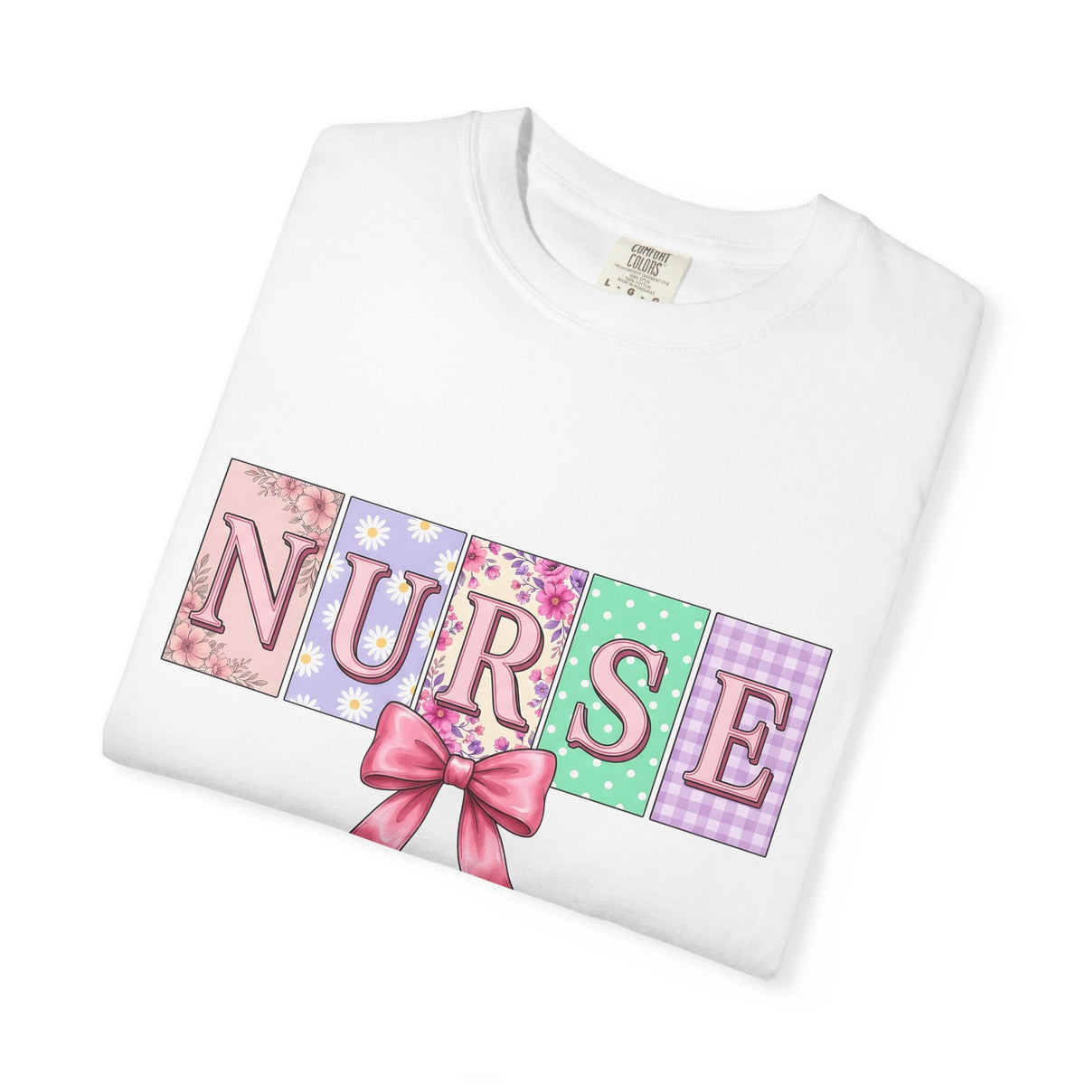 Floral Nurse Pastel Bow T-Shirt – Nursing Pride Flower product image 5