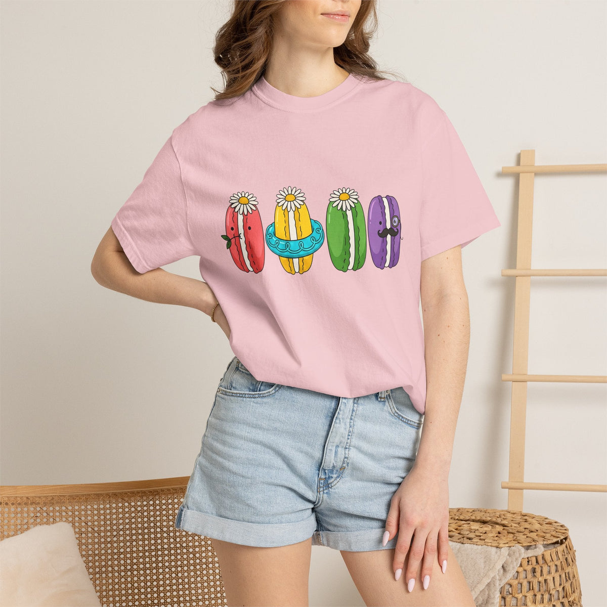 Cute Macarons Shirt Desserts Food Unisex Gift Kawaii Tee product image 12
