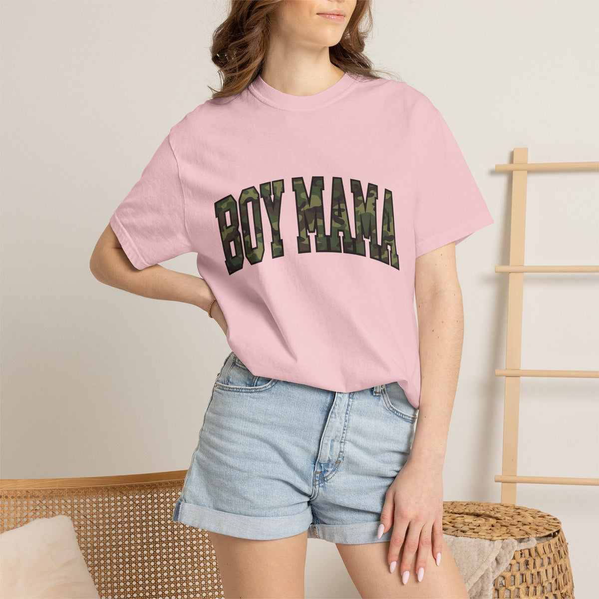 Camo Varsity Font Shirt Moms Kin Gift for Women Thick Tee product image 12