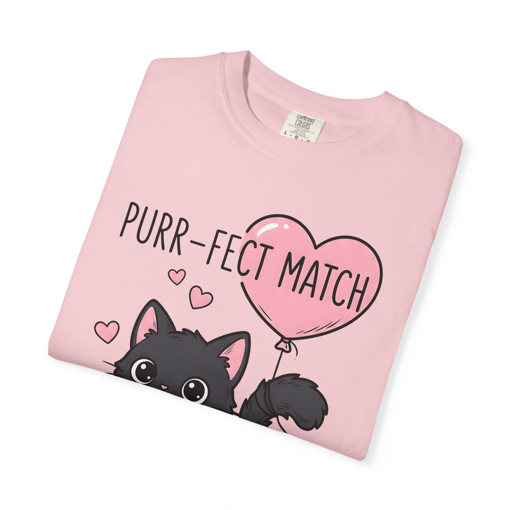 Black Cat Whimsical T-Shirt – Valentine's Day Kitty Line product image 11