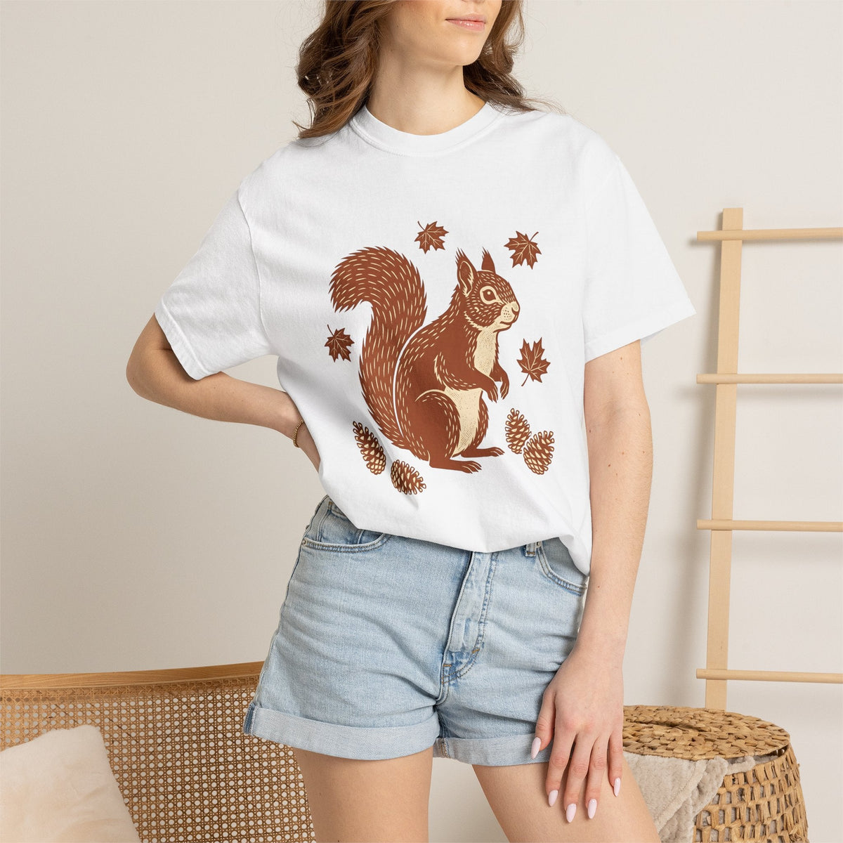 Squirrel Drawing Shirt Animals Nature Unisex Gift Ethnic product image 6