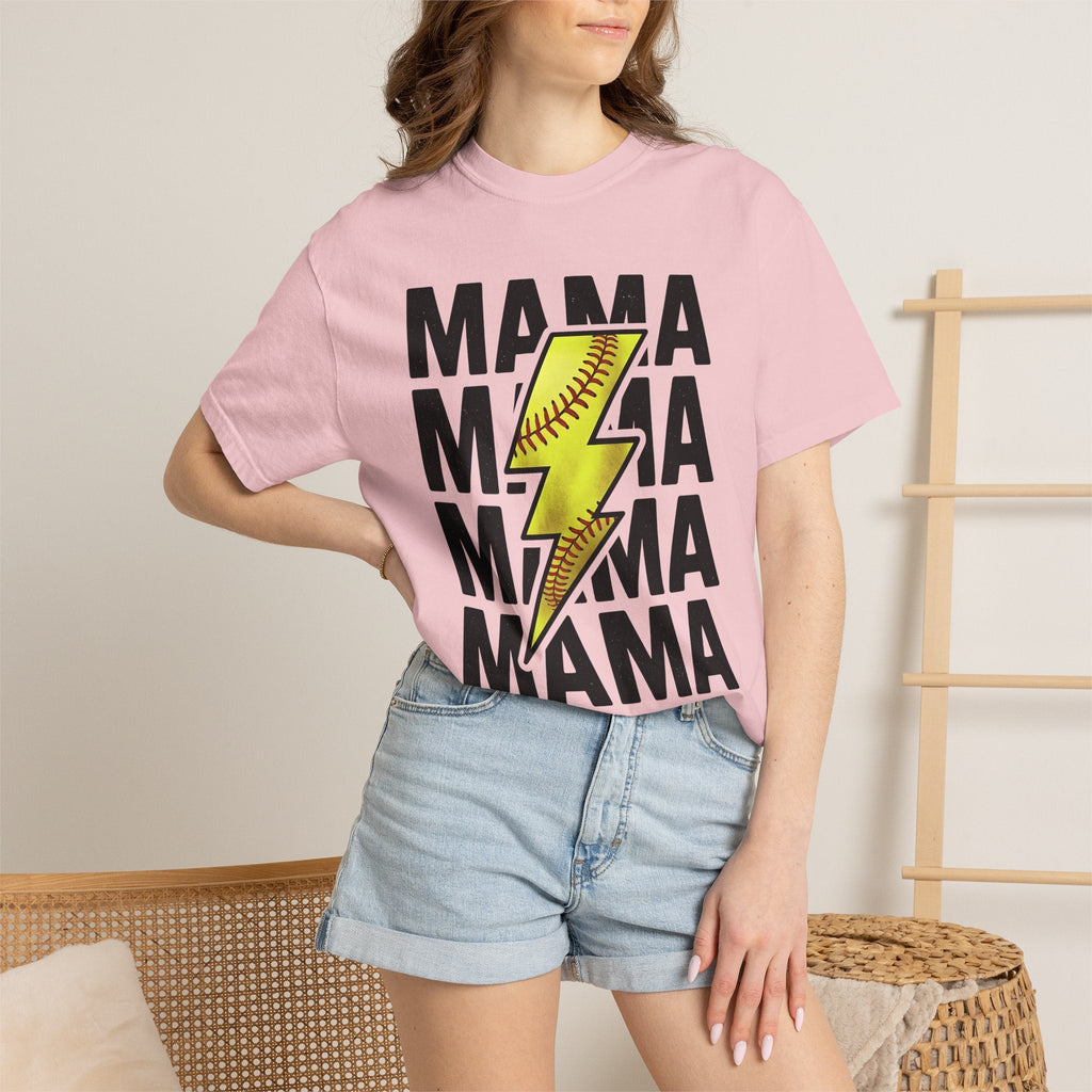 Softball Flash Bolt Shirt Moms Workout Gift for Women Heavy product image 12