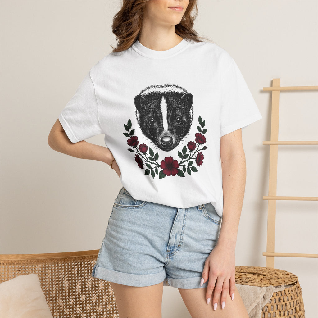 Skunk Face Shirt Animal Nature Unisex Gift Hand Drawn Tee product image 6