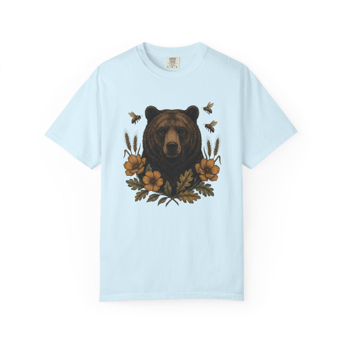 Bear Floral Shirt Animals Nature Unisex Gift Vintage Tee product image 2