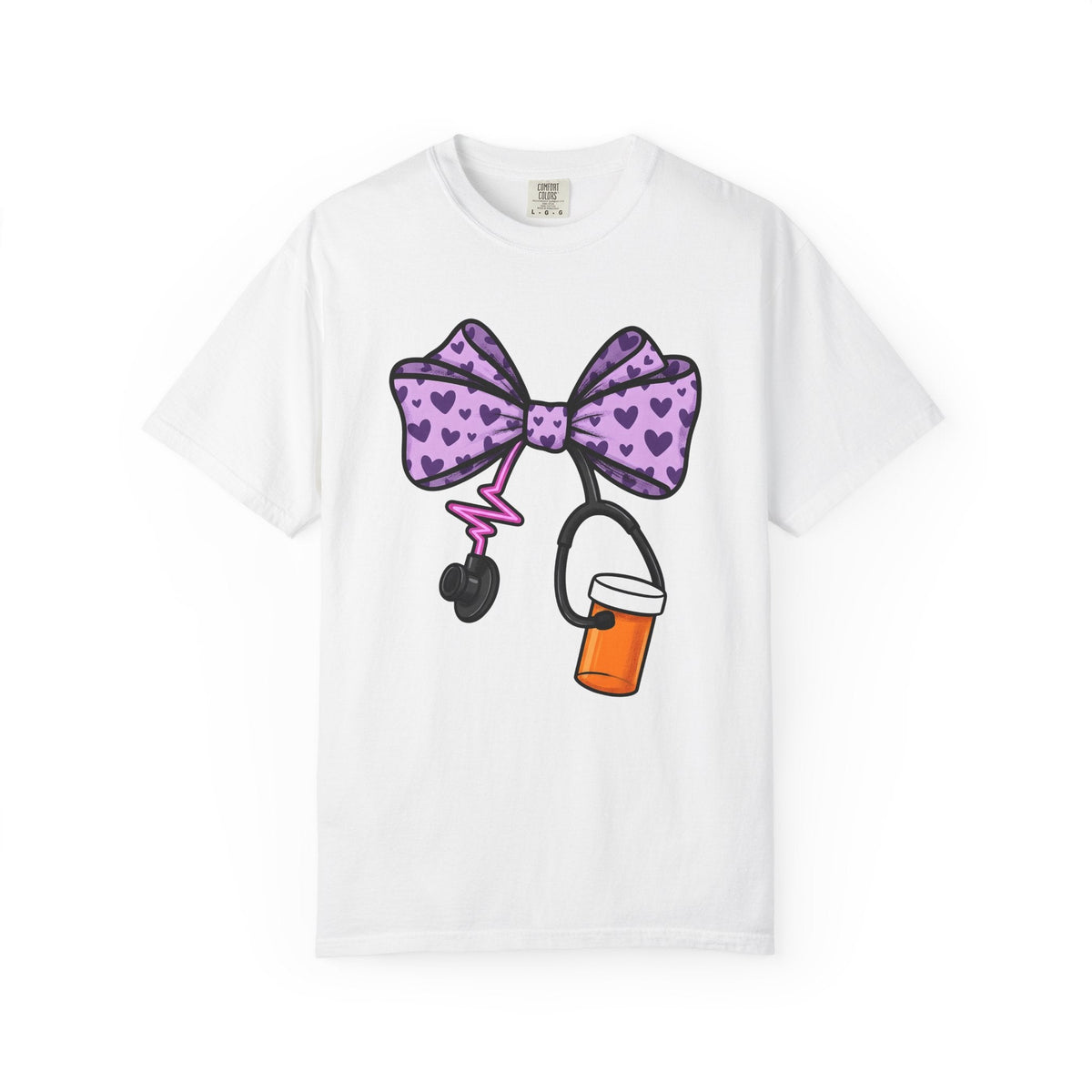 Heart Bow Stethoscope Shirt Nurses Clinic Unisex Gift product image 1