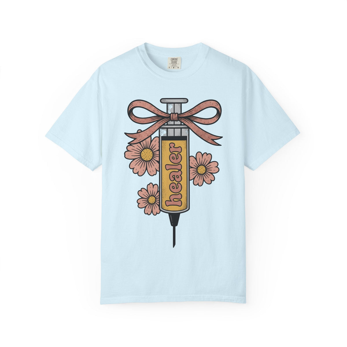 Injection Flowers Sketch T-Shirt – Nurse Floral Medical product image 2