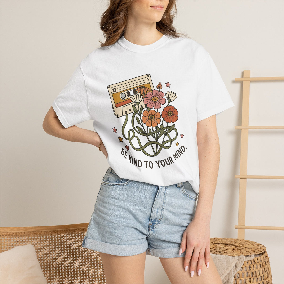 Cassette Tape Blooms Shirt Boho Chic Instruments Unisex product image 6