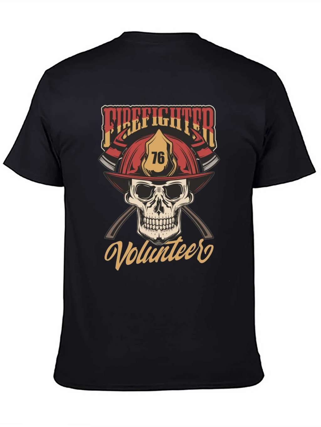 Firefighter Volunteer Skull T-Shirt product image 4