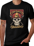 Firefighter Volunteer Skull T-Shirt product image 1