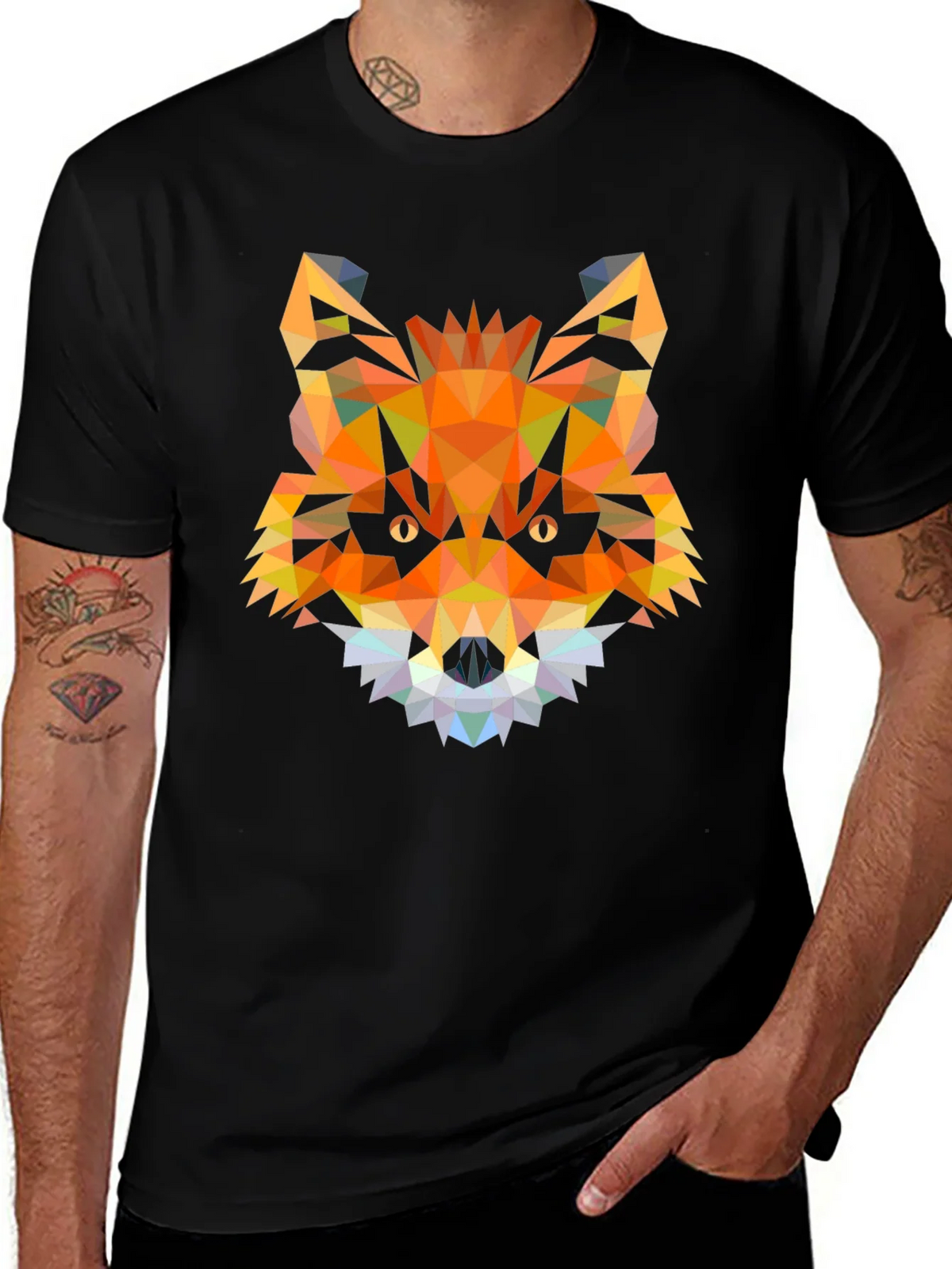 Geometric Fox Head T-Shirt - Modern Graphic Tee product image 1
