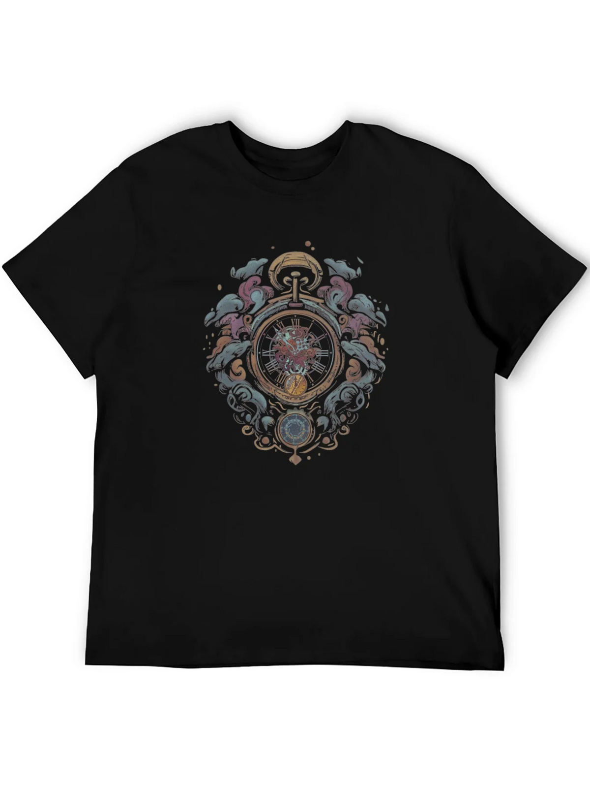 Time Travelers Pocket Watch Black T-Shirt product image 3