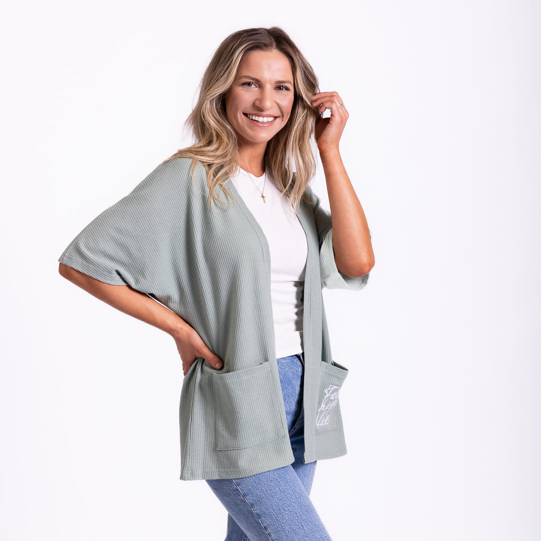 Faith Hope Love Waffle Knit Kimono product image 4