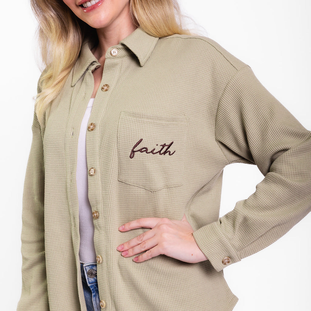 Faith Waffle Knit Shacket