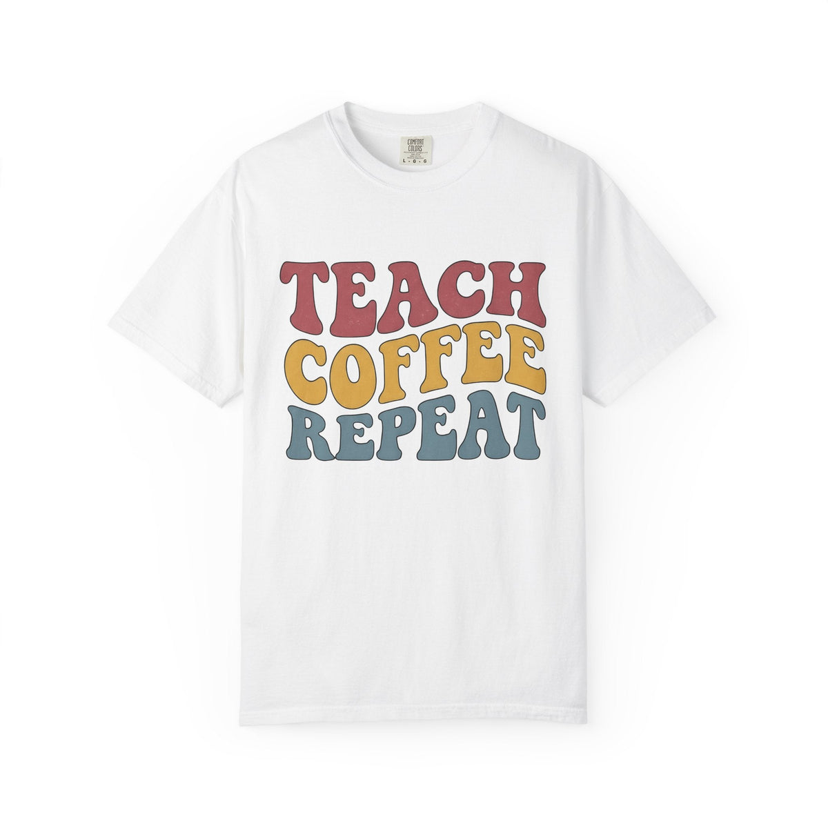 Retro Text Shirt Teacher Coffee Unisex Gift Groovy Tee product image 1